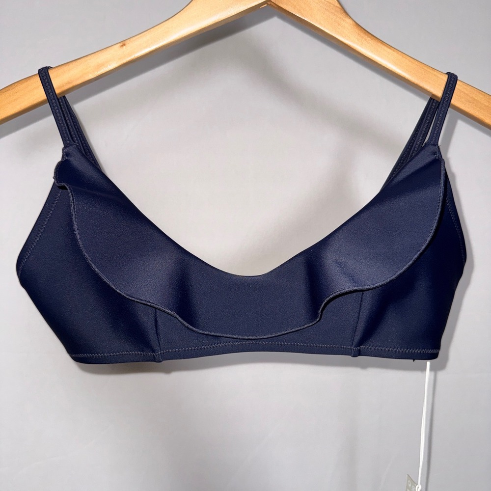 COS Navy Blue Ruffle Bikini (Top Only) Swimwear EUR 40 UK 14 NEW